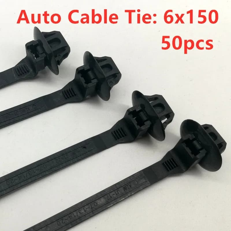 Auto Cable Tie Wrap Cavo Fisso di Fissaggio Pinze Auto Cavo di Fissaggio Zip Cinghia per Tutte Le Auto 6*150 millimetri 50pcs