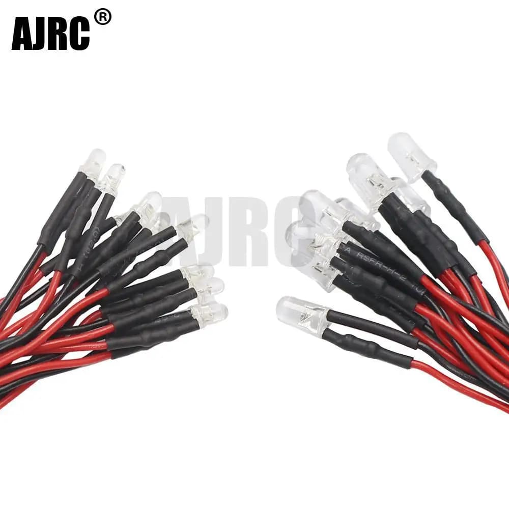 10 pz 3mm 5mm 3 v-12 v Ha Condotto La Luce Rosso Bianco Giallo Per 1/10 Rc Crawler Auto Traxxas Trx4 G63 Axial Scx10 D90 D110 Rgt Hsp Yikong