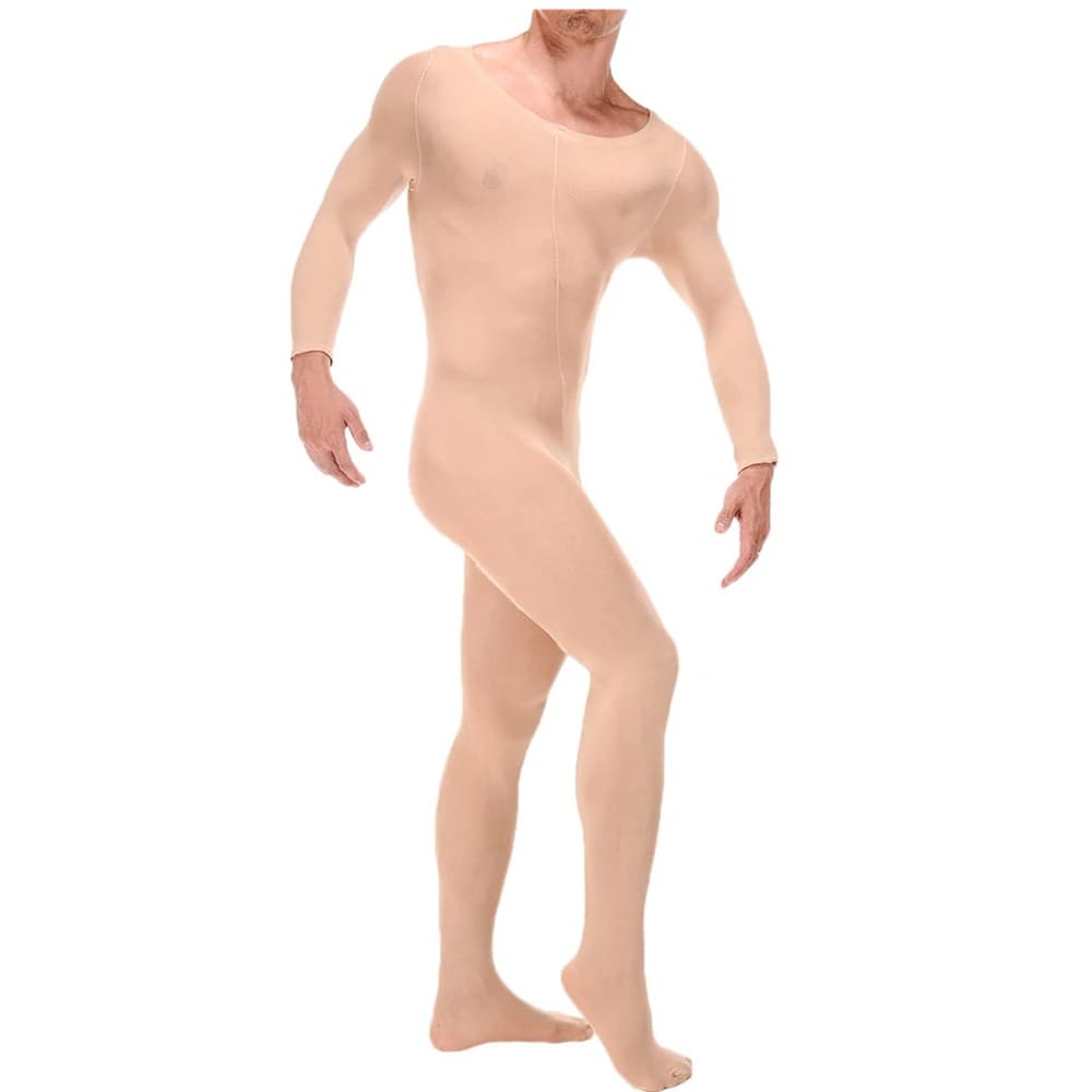 Taglie forti calze da uomo Sexy Body trasparente collant guaina aperta manica calza stretta cavallo chiudi Lingerie erotica