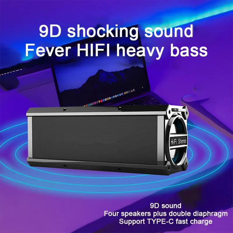 Altoparlante Bluetooth con telecomando ad alta potenza da 120 W Subwoofer esterno Altoparlante wireless portatile Stereo con microfono K Song