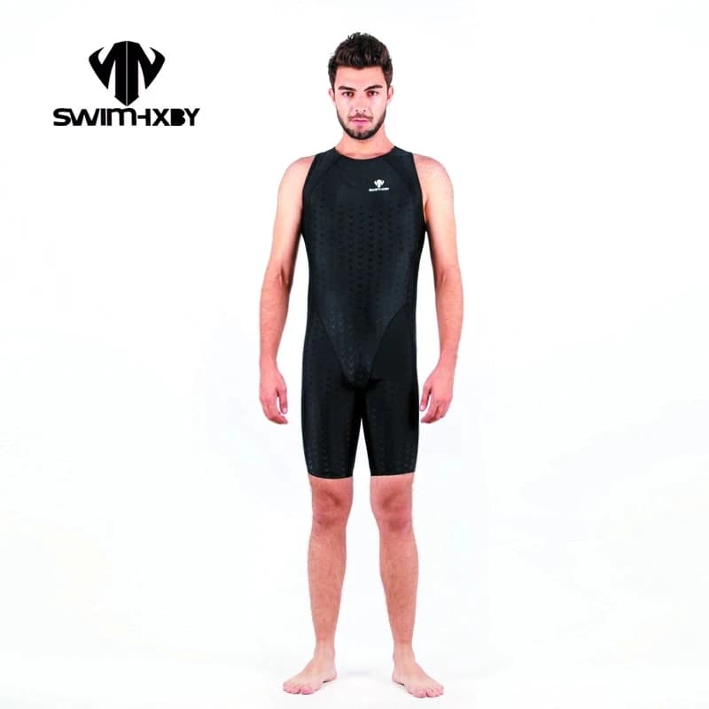 HXBY costume da bagno intero da uomo nero costume da bagno per ragazzi costumi da bagno da corsa solidi costumi da bagno costume da bagno competitivo per uomo costume da bagno