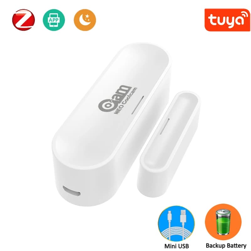 Tuya Zigbee USB Sensore Porta/Finestra del Sensore Intelligente Garage Sensore di CR123A Alimentato A Batteria o di Carica USB APP Push di Notifica