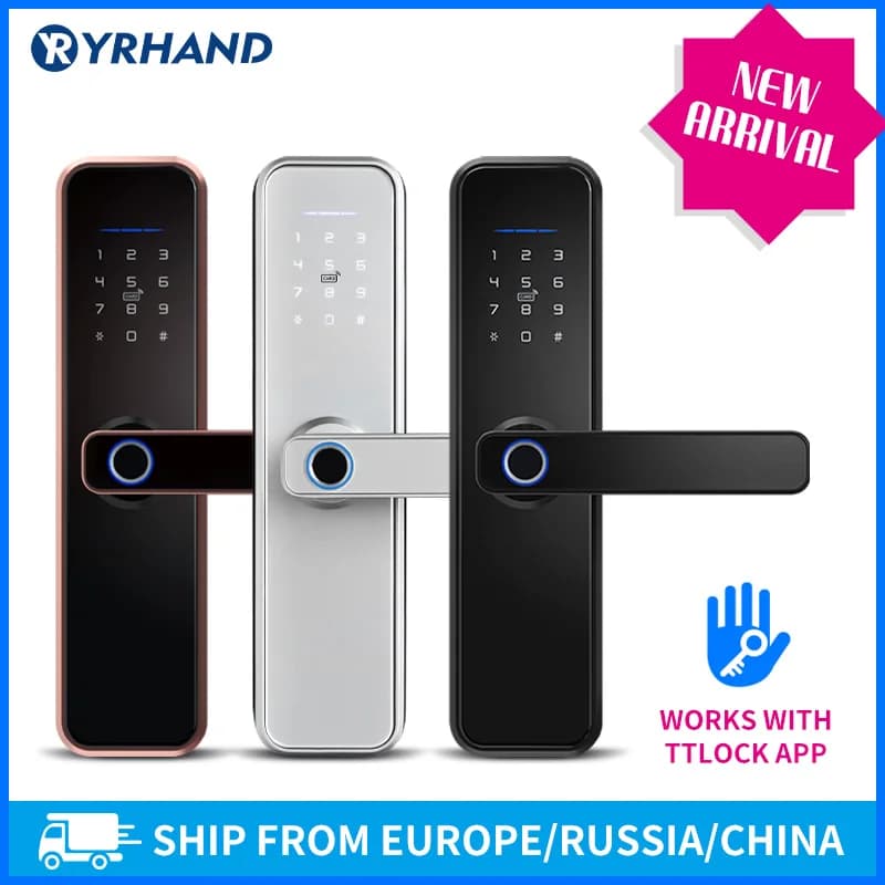 TTlock App WiFi Smart Fingerprint Door Lock Smart Bluetooth Digital APP tastiera codice Keyless serratura elettronica