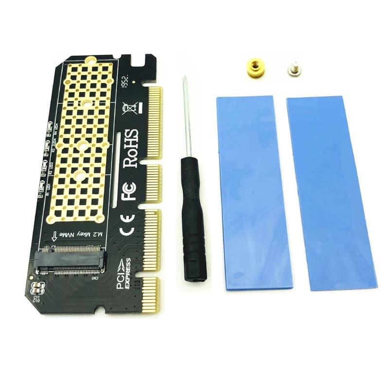 M.2 SSD PCIE Adattatore In Lega di Alluminio Borsette HA CONDOTTO LA Scheda di Espansione Del Computer Adattatore di Interfaccia M.2 NVMe SSD NGFF Pcie 3.0X16 Riser