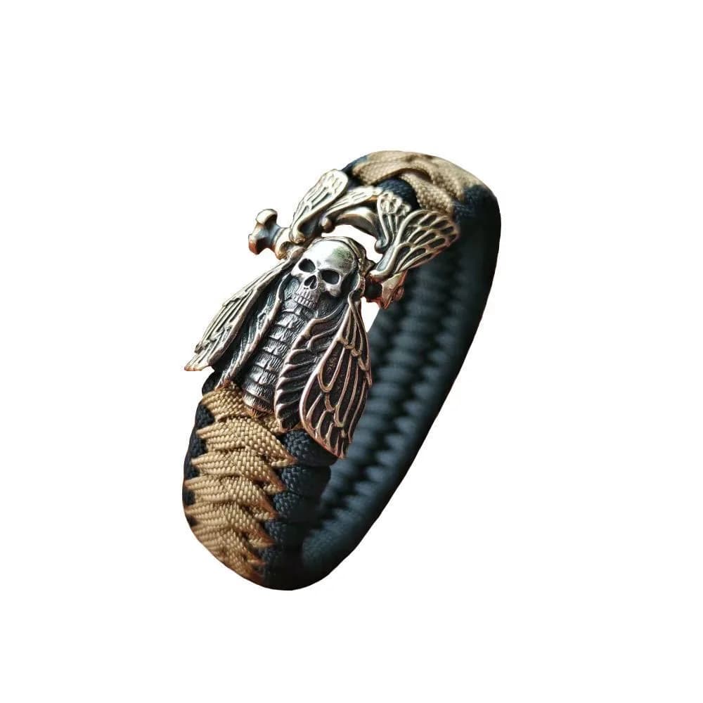 1 Set DIY Part Paracord Clasp Bracelet Buckle Death's Head White Brass Cicada EDC Wear Gift For Men Women