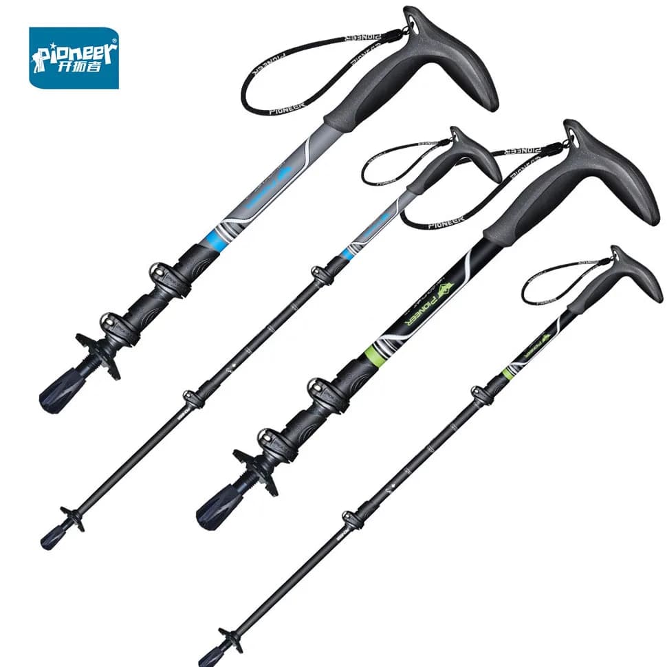 Short T-handle Walking Stick 46-100cm Carbon Fibers 3 Sections Telescopic Mountain-climbing Crutch