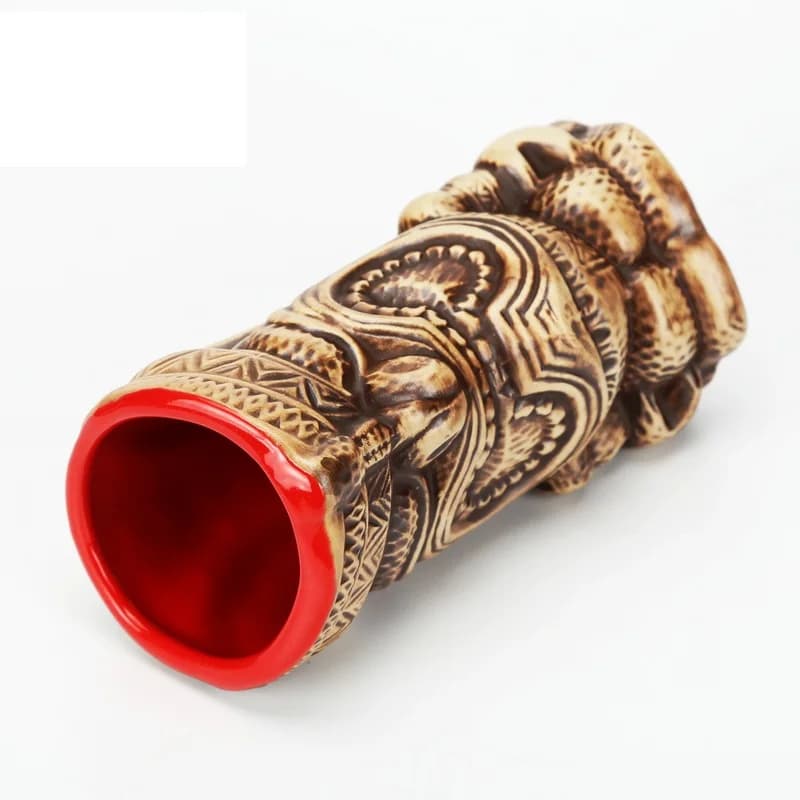 Tazza Tiki in Ceramica da 400ml, Creativa Tazza in Porcellana per Birra e Vino
