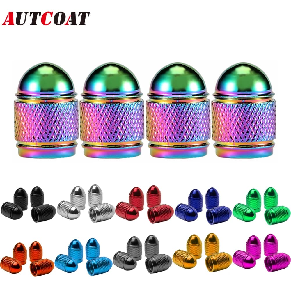 AUTCOAT Tappi stelo valvola pneumatici ruota auto universali in alluminio per bici auto camion moto coperture antipolvere valvola pneumatico bicicletta