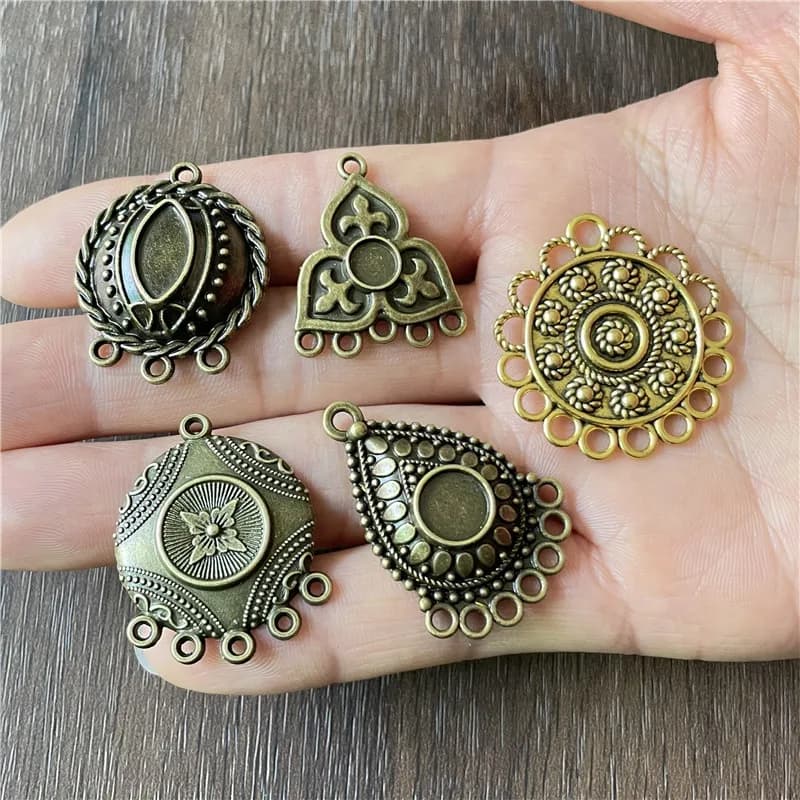10pcs all kinds triangles drop shape round dream catcher DIY handmade necklace end connecting piece, jewelry