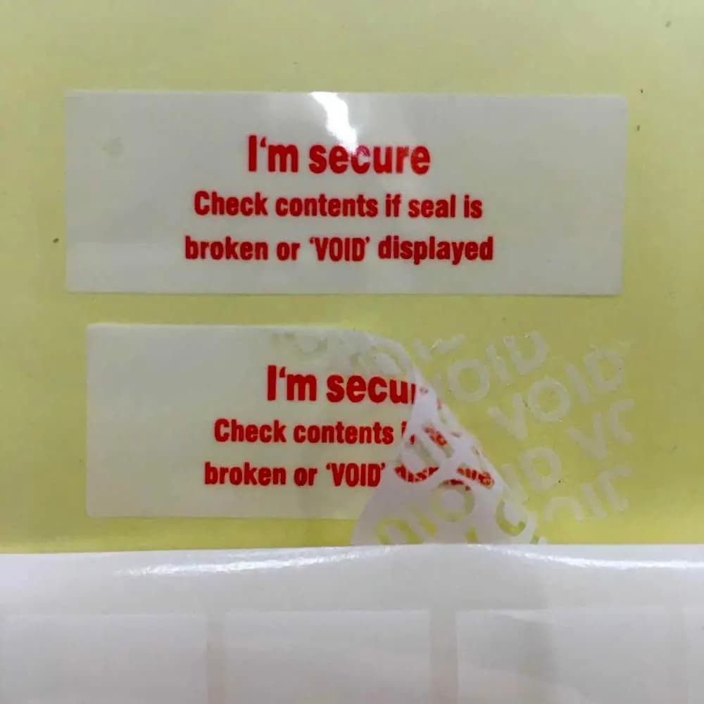 Warranty Sealing Label Sticker Void If Seal Broken Damaged Universal With Years And Months Tear off Shows VOID Security Label