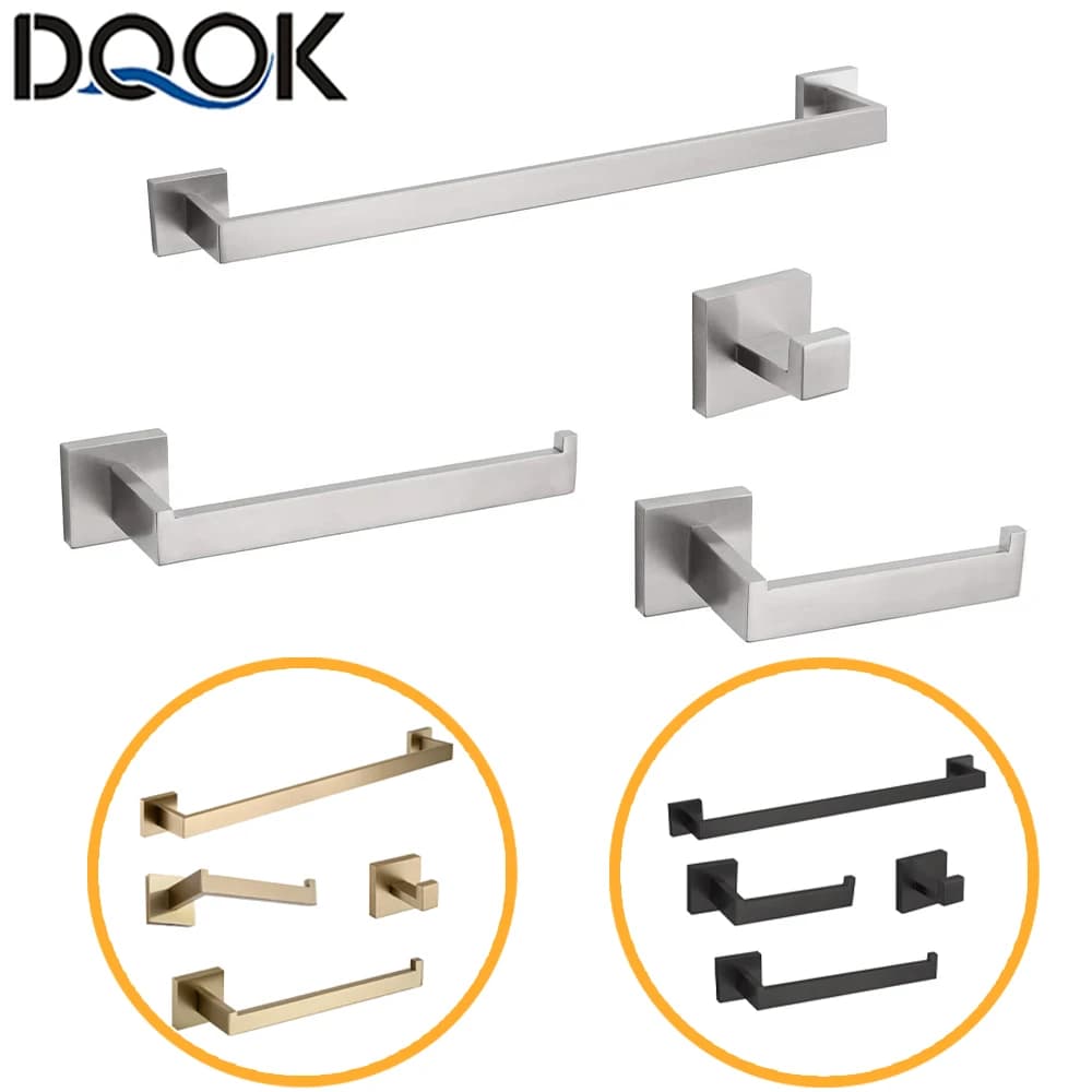 Set di Hardware per il bagno accessori per il bagno appendiabiti nero portasciugamani portasciugamani portaspazzolino