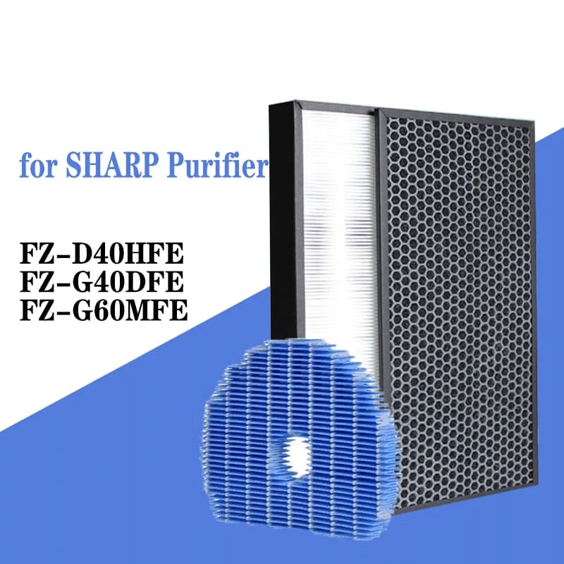 Per il purificatore d'aria affilato KCG40LH/KCG40L /KCG50LW/KC-G40E / KC-G50E filtro da umidificazione del carbonio di Hepa FZ-D40HFE FZ-G40DHFE FZ-G60MFE