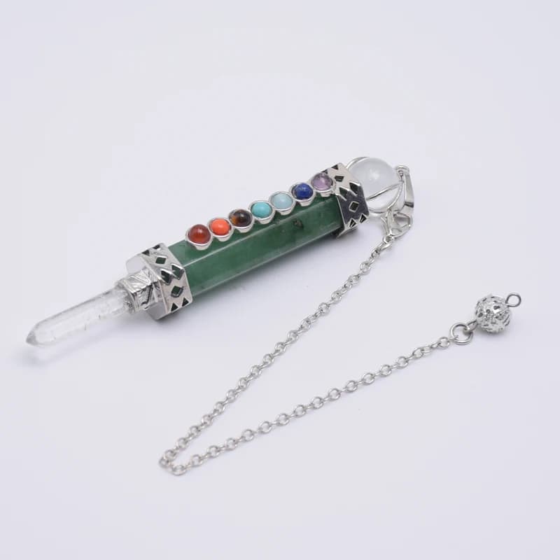 7 Chakra Divinazione Pendolo per Dowsing 2021 Cristallo Rosa Quarzo Pendulari Pietra Naturale Reiki Ciondolo Bacchetta Penduli Spirituali