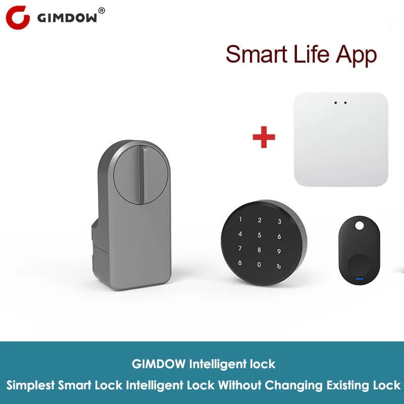 GIMDOW serratura intelligente Hotel Appartamento Installazione adesiva intelligente Serratura elettronica Tuya Smart APP compatibile con Bluetooth