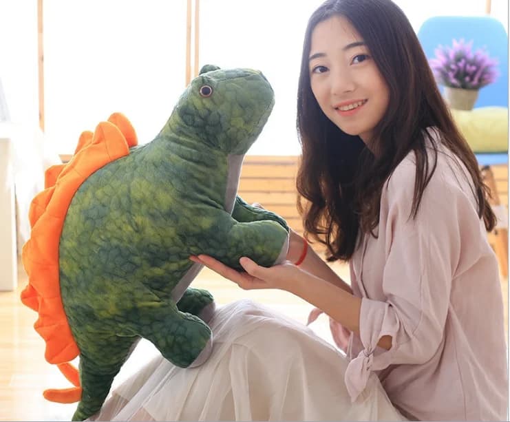 Large 70cm Green Dinosaur Plush Toy Cartoon Triceratops Soft Doll Throw Pillow Birthday Gift