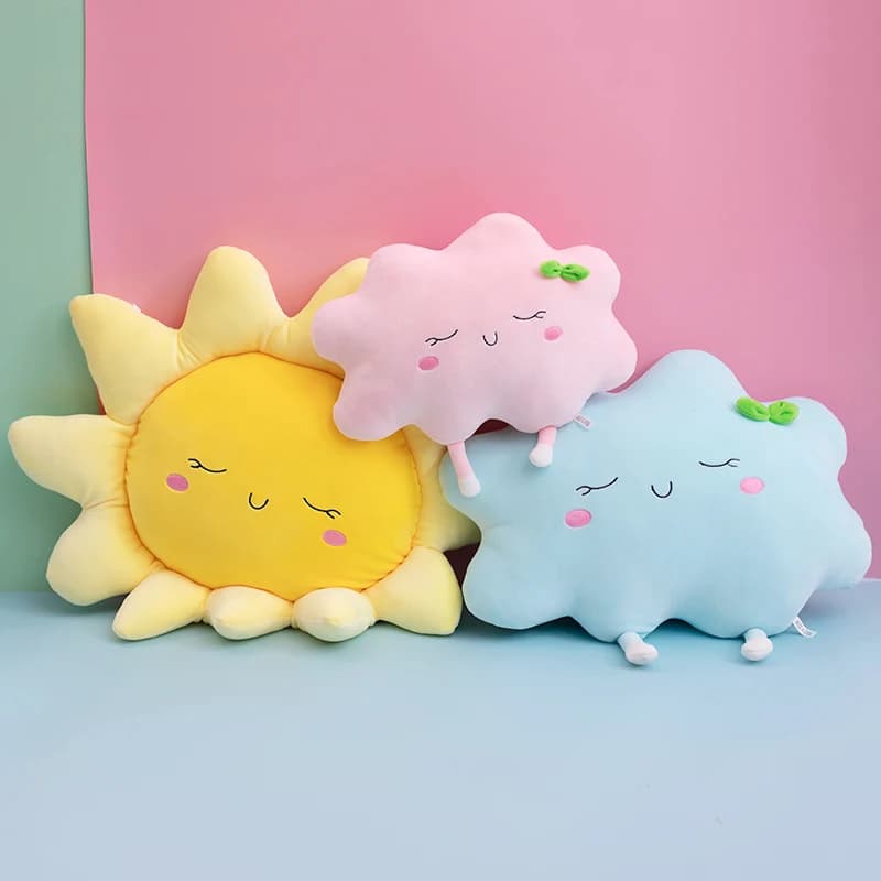 1pc 35-70CM Cute Sun & Cloud Plush Pillow Stuffed Soft Creative Plush Sun Cloud Toy Car Pillow Home Decor Kids Children Toys