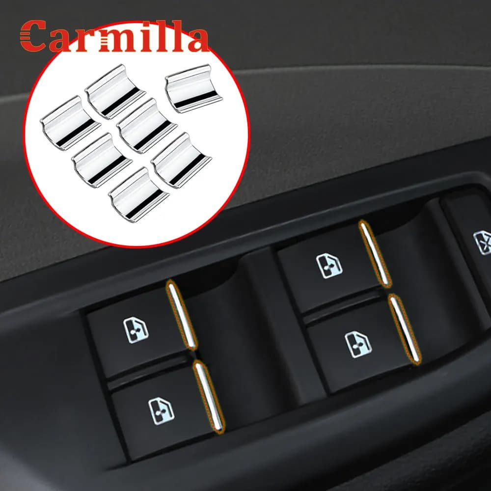 Carmilla 7 pz/set in ABS cromato interruttore della finestra della porta auto pulsante di sollevamento manopola coperchio rivestimento per Opel Mokka Insignia 2009 - 2015 accessori