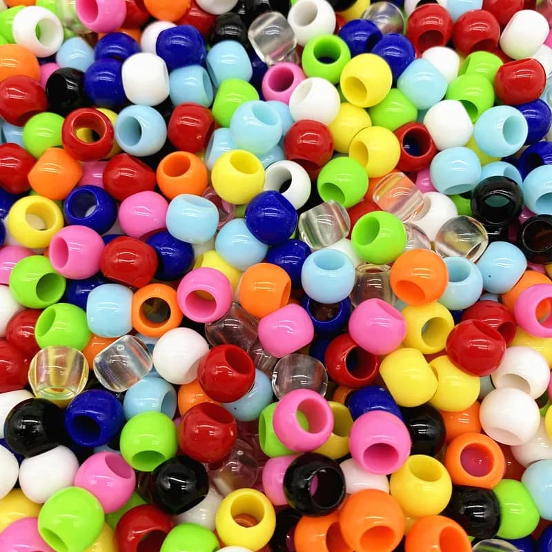 50 pz 10mm grande foro perline secchio acrilico perline allentate per gioielli che fanno collana braccialetto fai da te