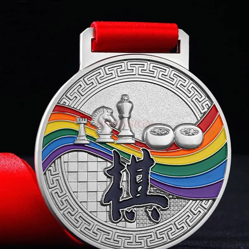 Medaglia d'Oro in Metallo per Giochi di Scacchi e Go, Piccola Medaglia da Collezione