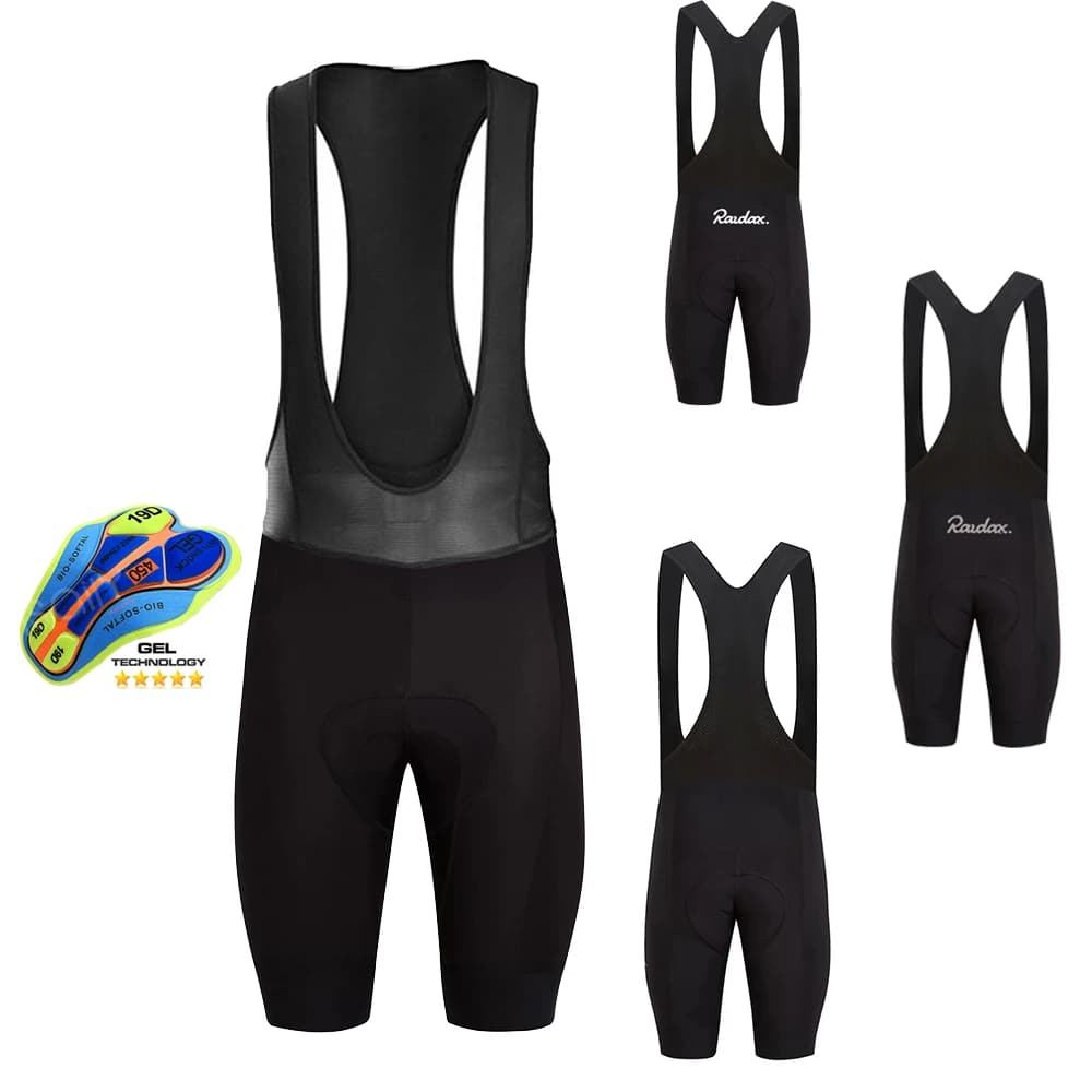 Raudax Shorts with Cycling Braces 2025 Men Sport Team Mtb Cycling Shorts with Black Breasts Riding Shorts for Women's Bicycle Shorts Running Sport Shorts