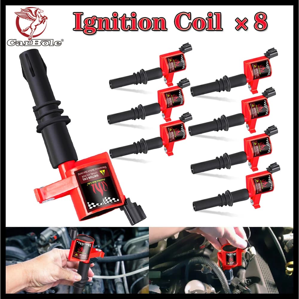 8 pezzi bobine di accensione motore rosso per Ford F150 Lincoln V8 4.6L spedizione 5.4L TRITON 2004 2005 2006 2007 DG511 bobina di accensione