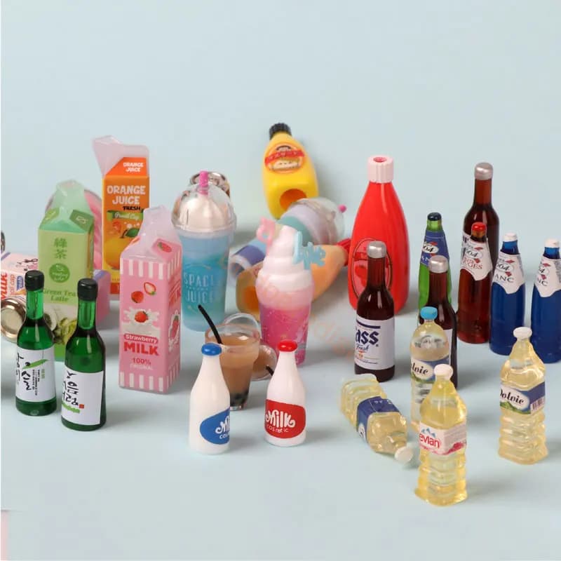 1/12 In Miniatura Casa Delle Bambole Accessoreis Mini Bottiglia di Vino Sake Latte Bevande Cibo Mobili Modello Giocattoli Per Barbies Casa di Bambola