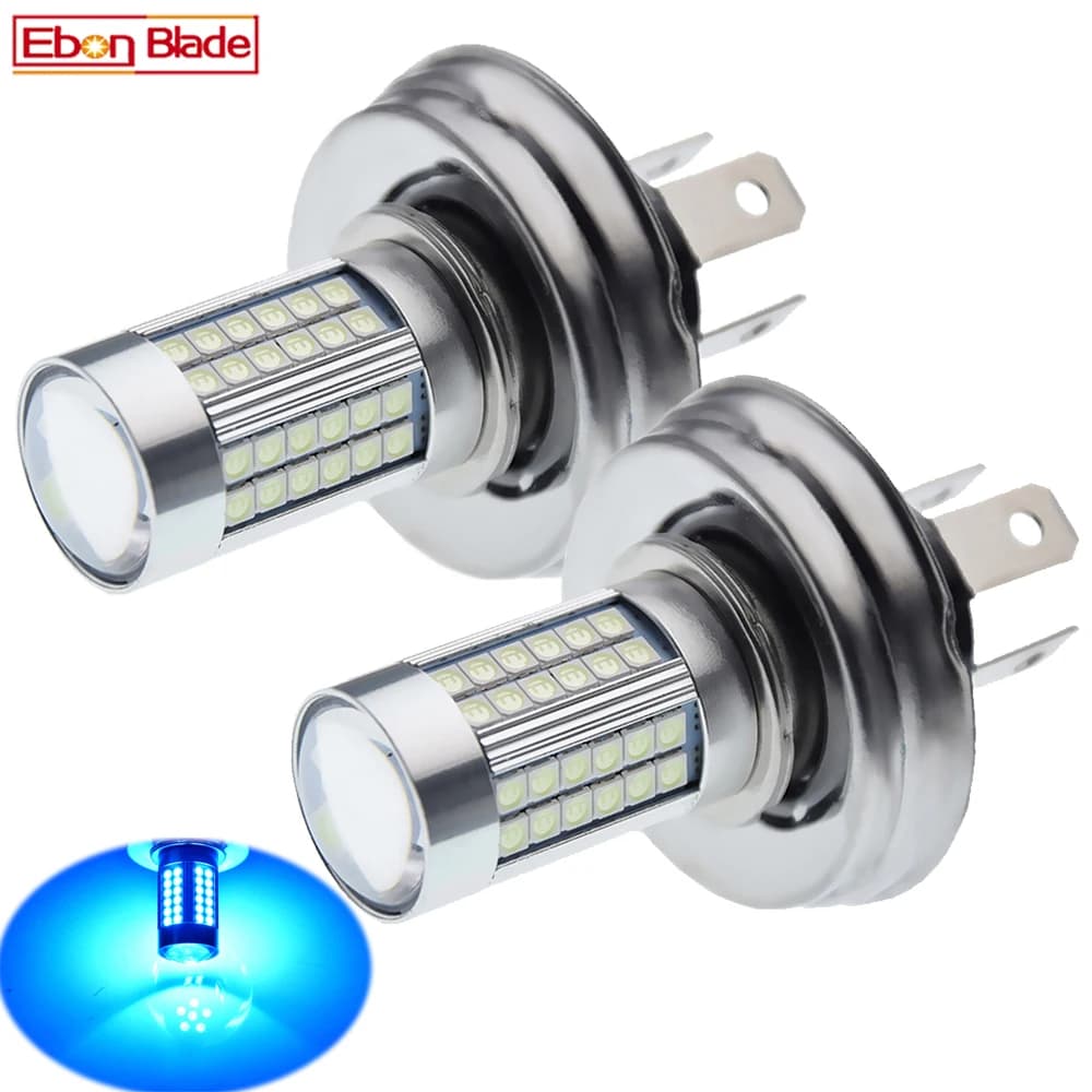 1 paio P45T R2 moto LED faro luce Hi/Lo fascio auto moto trattore fendinebbia lampada blu ghiaccio 8000K faro 12V 24V DC