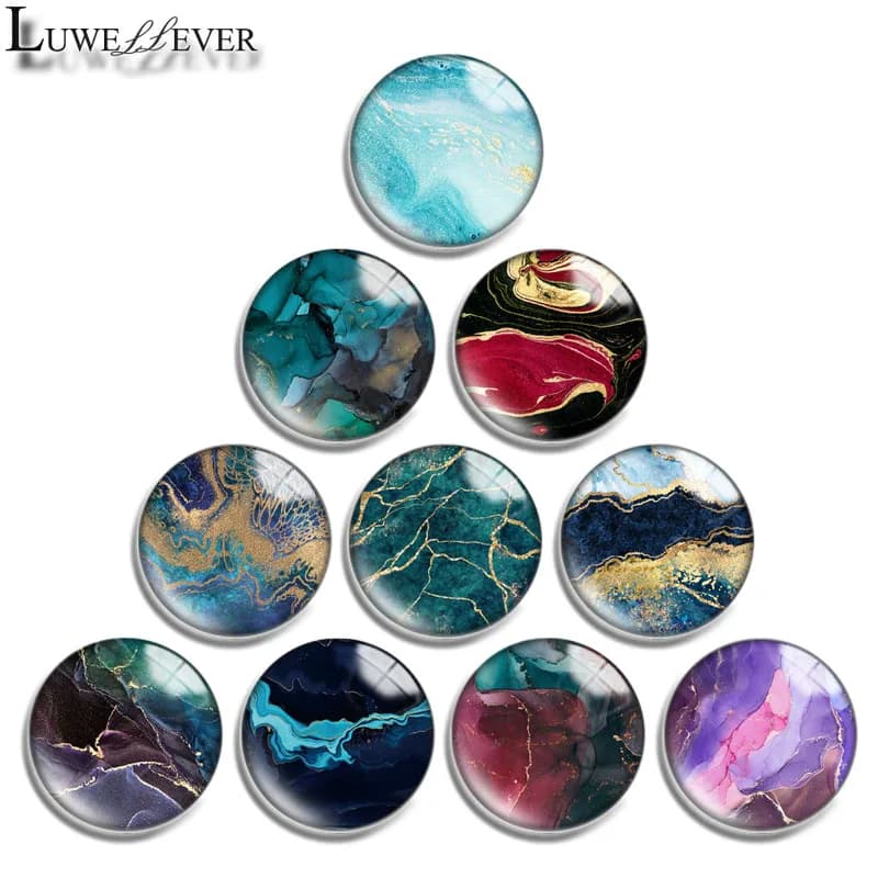 12mm 14mm 16mm 20mm 25mm 30mm 698 marmorizzazione Mix rotondo vetro Cabochon gioielli trovare 18mm bottone a pressione braccialetto di fascino