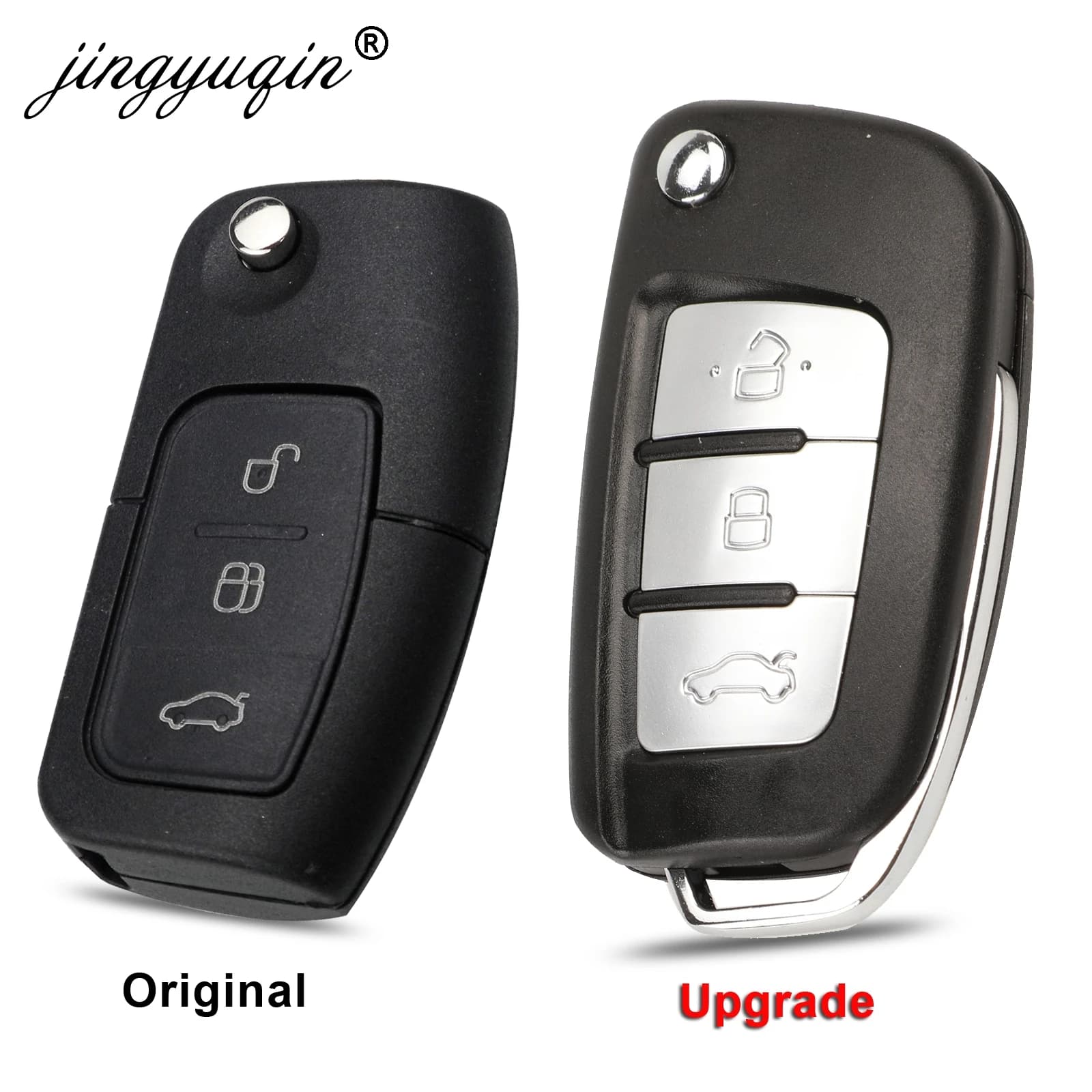 Guscio chiave telecomando pieghevole a 3 pulsanti modificato per Ford Focus Fiesta C-Max S-Max Ka Mondeo Galaxy Fob Case HU101 FO21 Blade