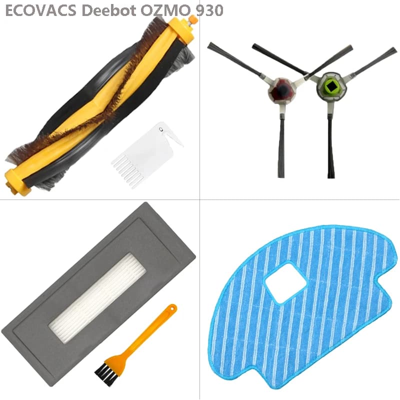 Sostituzione dei pezzi di ricambio della spazzola laterale principale per Ecovacs Deebot OZMO 930 aspirapolvere robotico filtro Hepa Mop accessori in tessuto
