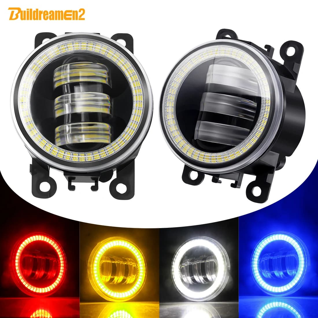 2 pezzi fendinebbia Angel Eye per Jeep Renegade Compass Cherokee Car LED Lens fendinebbia luce di marcia diurna DRL 30W 6000LM 12V