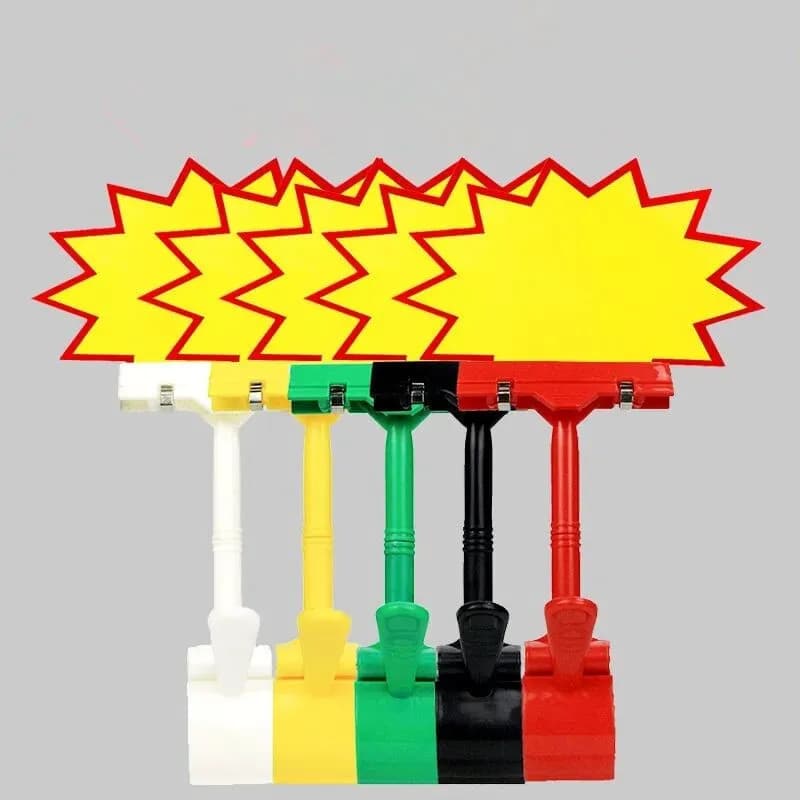 5 Pezzi Segno Carta Display Etichetta Prezzo Etichetta Promozione Clip Supporti Supporto Girevole POP Clip