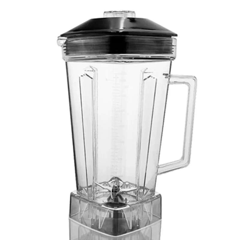 Caraffa per caraffa quadrata da 2 litri, fondo con coperchio per lame per frullati seghettati, senza BPA, per pezzi di ricambio per frullatore commerciale