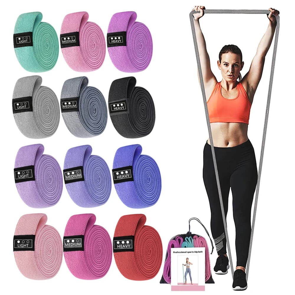 105lb Set di cinturini ad anello a resistenza lunga Unisex Fitness Yoga fasce elastiche cerchio dell'anca coscia Squat Band allenamento attrezzature da palestra per la casa