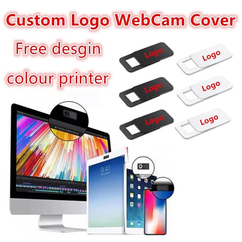 100-3000 pcs custom logo rectangle WebCam Cover for camera lens with ultra slim shutter slider for your logo