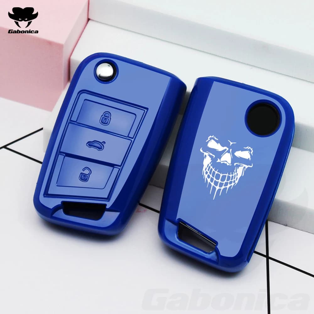 Morbido TPU Scheletro Chiave Dell'automobile Caso Della Copertura Borsette fob Per Volkswagen VW Golf 7 mk7 Seat Ibiza Leon FR 2 Altea Aztec Per Skoda Octavia