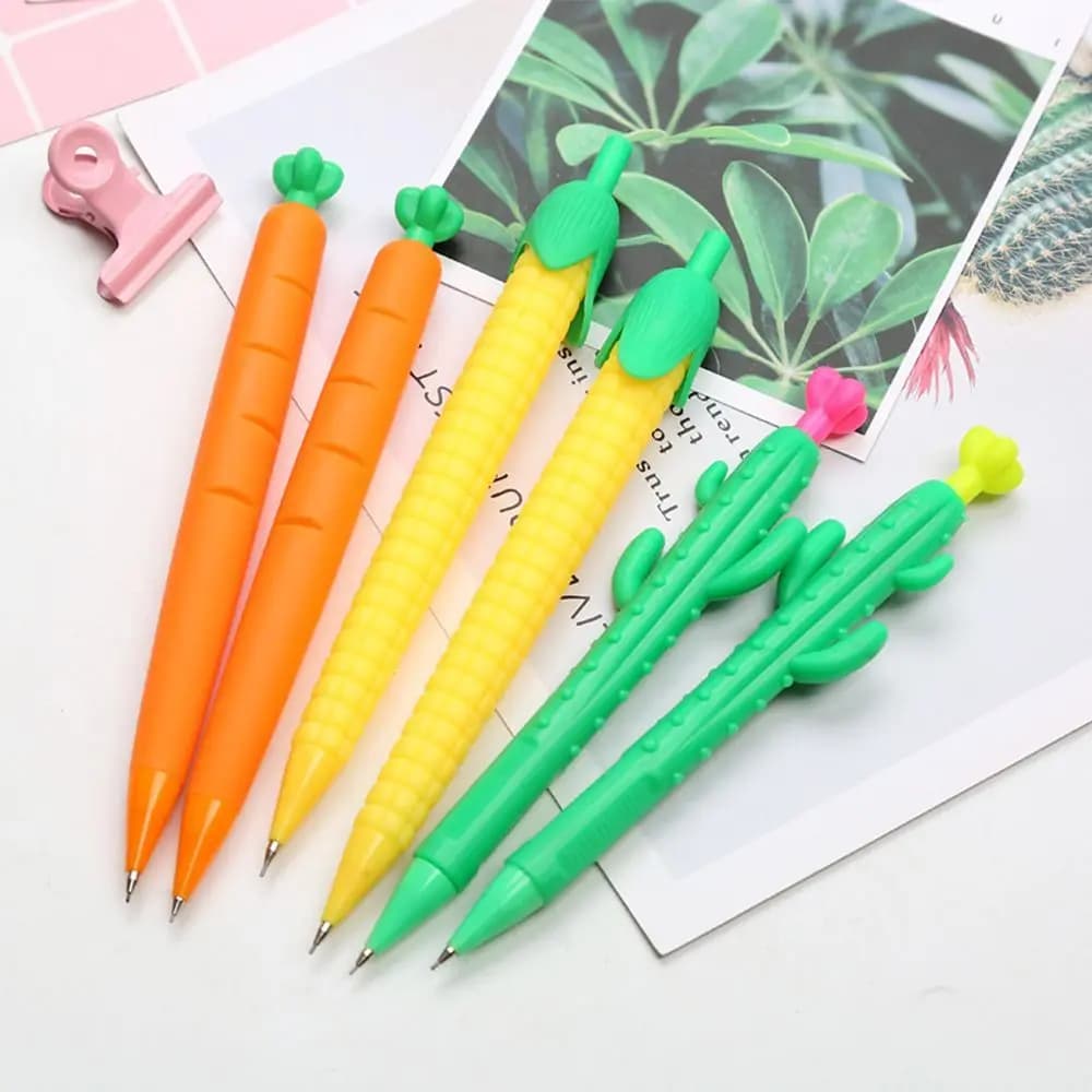 05/ 07mm matita meccanica pressa Gel morbido penna carota Cactus mais cartone animato cancelleria impugnatura confortevole carino creativo
