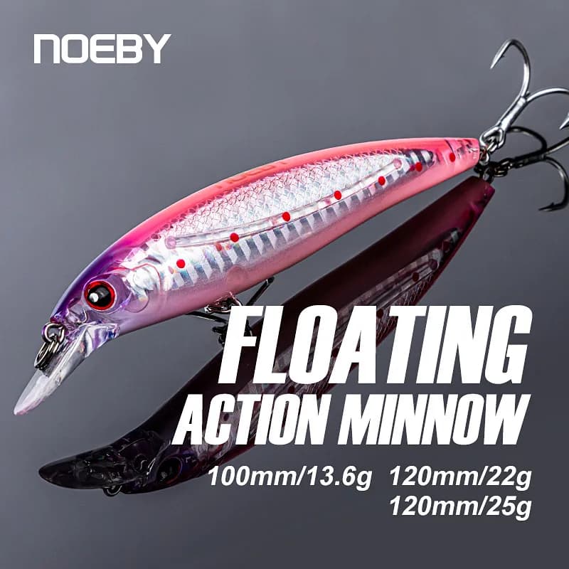 Noeby 100mmm 14g 120mm 22g Jerkbait Esche da pesca Galleggiante Minnow Wobblers a lancio lungo Esca artificiale per spigola Richiamo di pesca in mare
