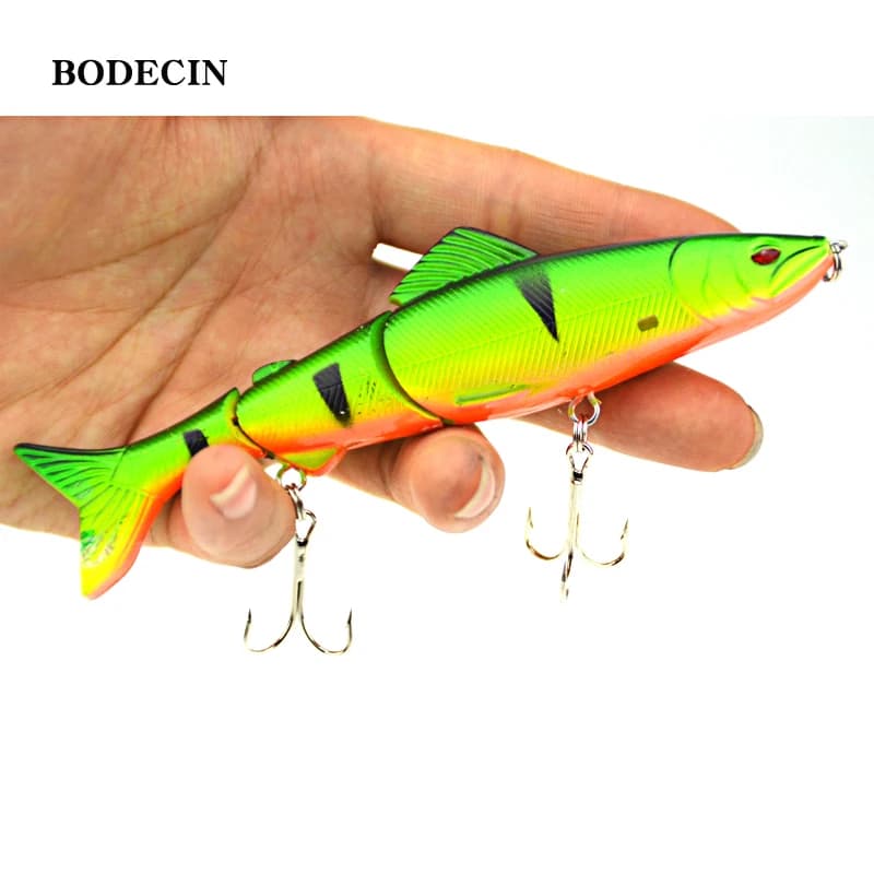 1 pz 17.7g 125mm Crankbaits Esche Da Pesca Esca Dura Wobbler Artificiale Per Luccio Peche 3 Segmenti Minnow Swimbait Con Sfera In Acciaio