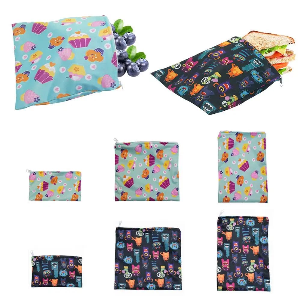 3 pz/set Sacchetti Riutilizzabili per la Conservazione degli Alimenti Borsa per Congelatore A Tenuta Sacchetti per Panini Riutilizzabili Borsa per Snack Borsa per il Pane Al Pranzo Per Contenitore di Alimenti