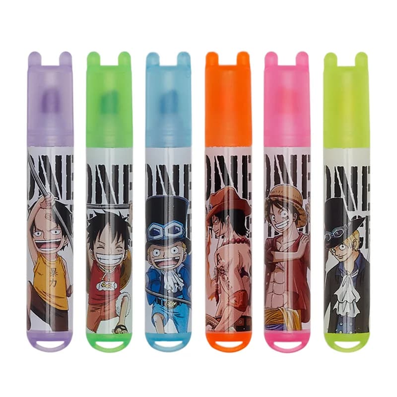 6 colori evidenziatore penna fluorescenza serie di cartoni animati Art Mark scuola studente cancelleria per ufficio piccolo Mini disegno pittura kawaii