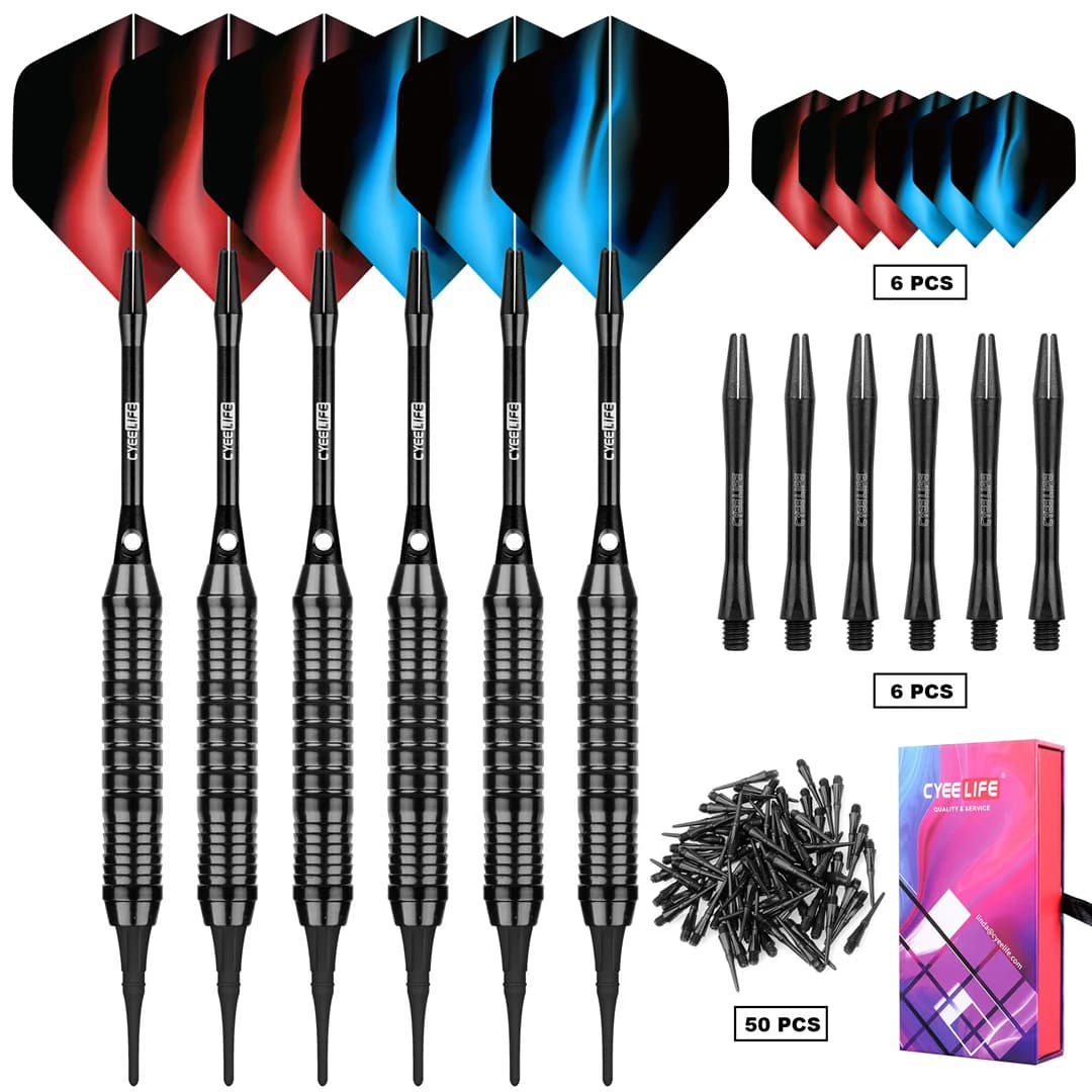 CyeeLife 18g Set di freccette Stili multipli Voli di freccette Set di punte professionali in plastica morbida per accessori per freccette elettroniche