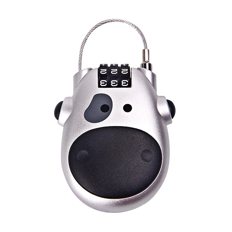 Cartoon Travel Bag Lock Telescopic Lock with Wire Cable Multi-purpose Lock 3 Digit Password Lock Bike Helmet Lock