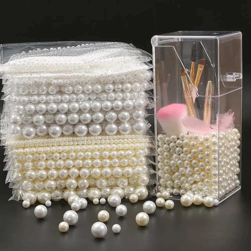 ABS Riso bianco puro foro dritto perla non porosa perla circolare tecnologia borsa per scarpe con perla acrilica da 2-18 mm