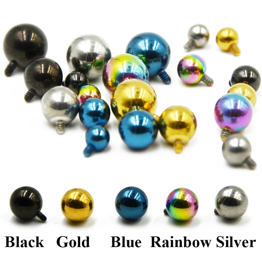 1pcs Surgical Steel Micro Dermal Piercing Ball Micro Dermal Anchor Crystal Top Dermal Piercings Surface Body Stud Piercing 14G