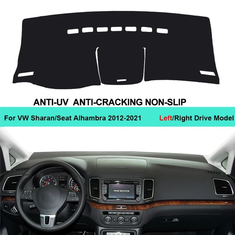 Per Volkswagen VW Sharan Seat Alhambra 2012 - 2020 2021Console Protector Carpet Dashmat 2 strati Car Dashboard Cover Carpet Cape