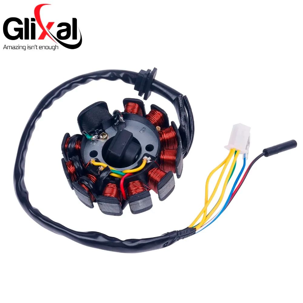 Glixal GY6 125cc 150cc 11 bobina Magneto alternatore statore per Scooter cinese ciclomotore ATV Go Kart Quads 152QMI 157QMJ motore (4 + 2)