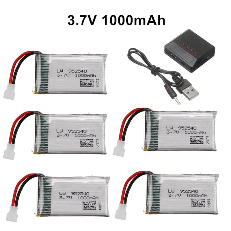 Batteria lipo da 1000 mAh 3,7 V per Syma X5 X5C X5S X5SC X5HW X5HC X5SW M68 X300 X400 X500 X800 HJ819 3,7 V 800 mAh 902540 batteria 5 pezzi