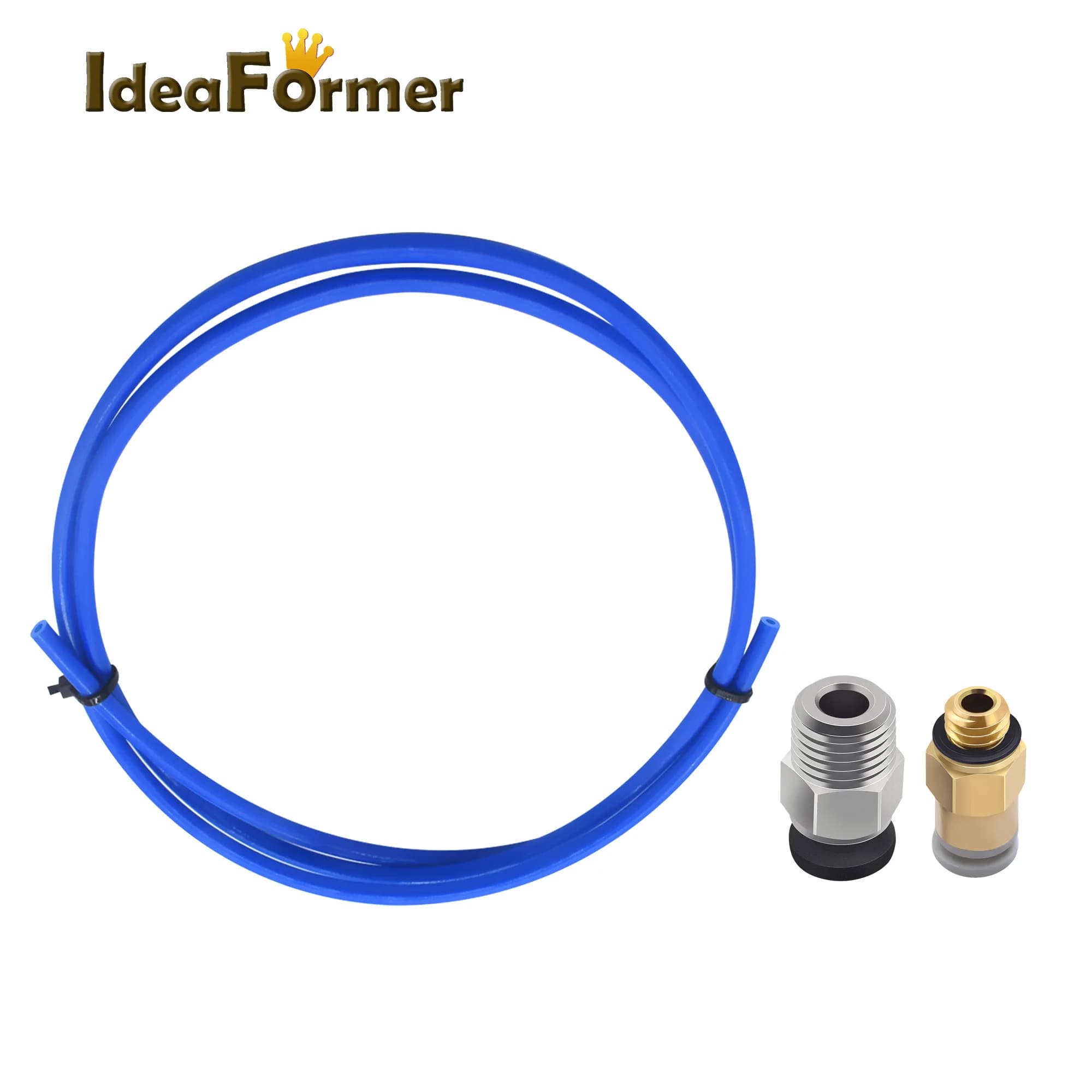 IdeaFormer 1M Bowden PTFE Blue tube + 1 pz raccordo rapido + 1 pz raccordo pneumatico dritto PushTo Connect per parti della stampante 3D
