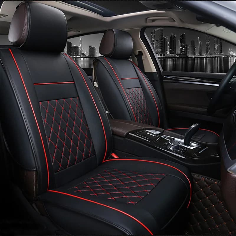 1 Car Seat waterproof universal seat cover in leather Auto front seat cushion protector mat with backrest suitable for most interior of the car